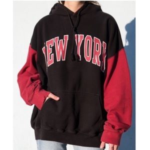 Brandy Melville red and black New York hoodie sweatshirt one size